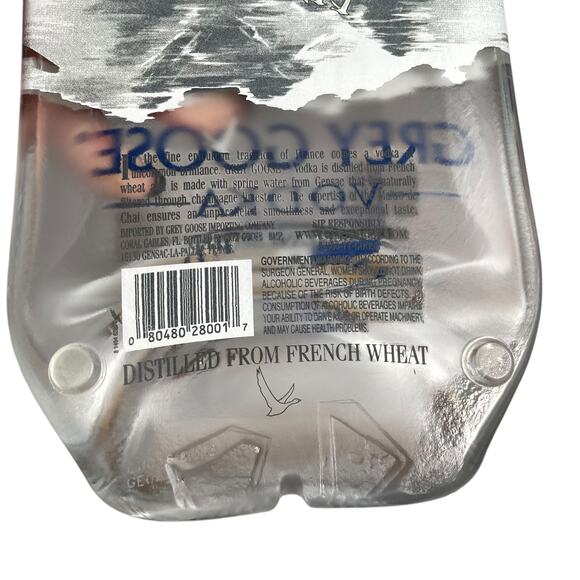 Grey Goose Vodka Melted Bottle Flat Handmade Cheese Tray Appetizer Gift Upcycle - Picture 10 of 12